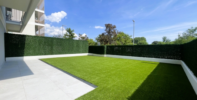 PLANTA BAJA DE OBRA NUEVA CON 2 HABITACIONES, JARDÍN PRIVADO DE 90M2, PARKING Y ZONA COMUNITARIA CON PISCINA EN DOMENY - GIRONA
